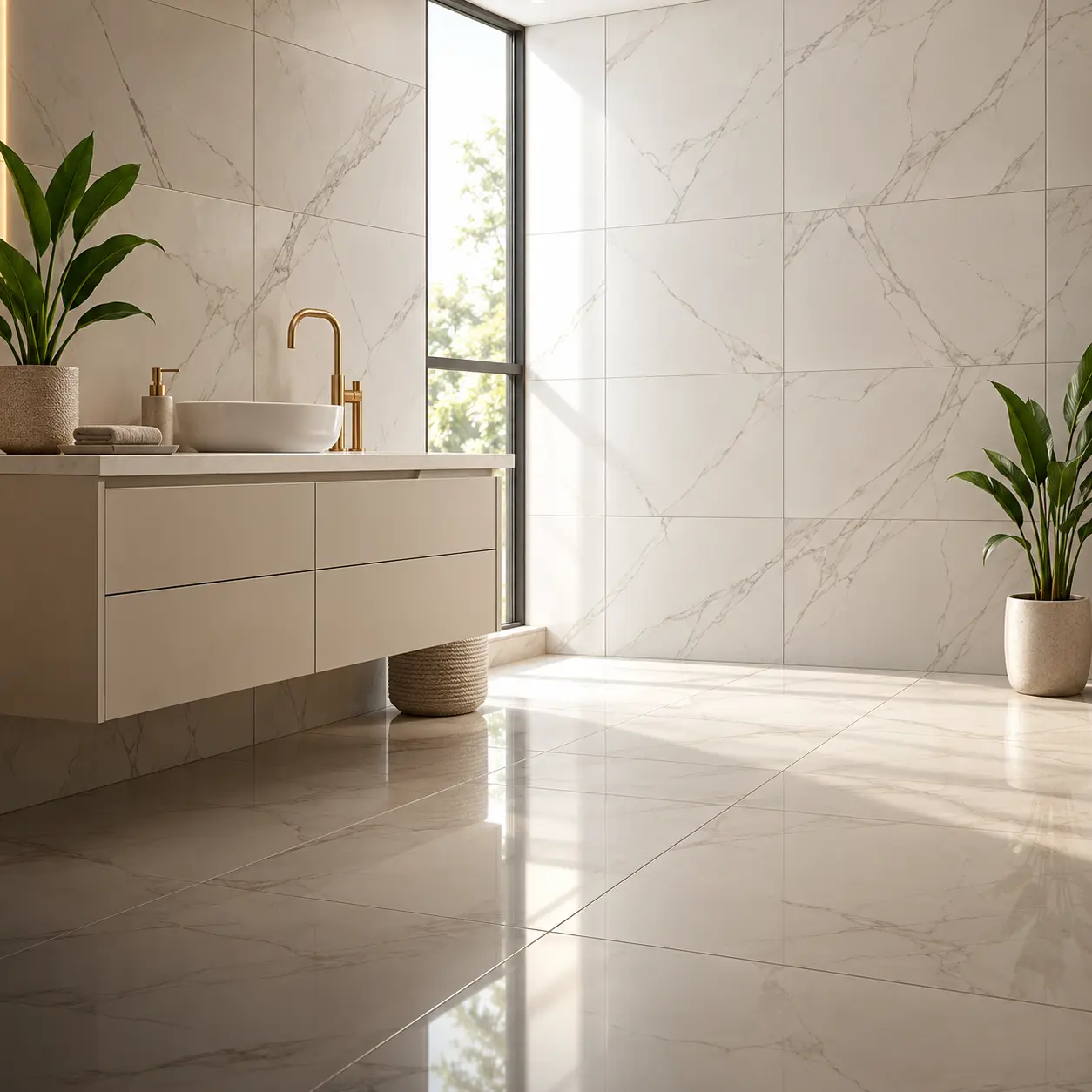 Marble Effect Porcelain Tile 600x600mm