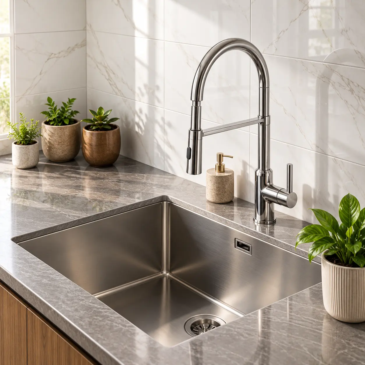 Stainless Steel Kitchen Sink and Mixer Tap